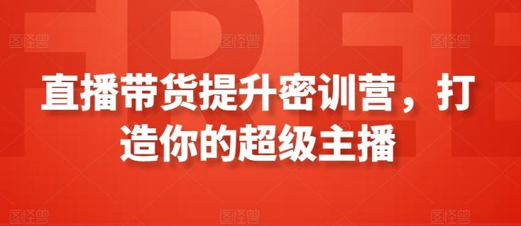 直播带货提升密训营，打造你的超级主播-雲鼎文化传媒