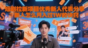短剧拉新项目优秀新人代表分享新人怎么月入过1W的诀窍-雲鼎文化传媒