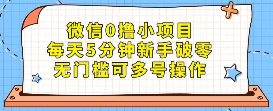 微信0撸小项目，每天5分钟新手破零，无门槛可多号操作-雲鼎文化传媒