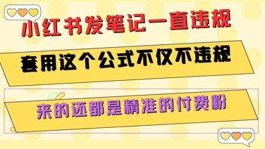 小红书发笔记一直违规，套用这个公式不仅不违规，来的还都是精准的付费粉-雲鼎文化传媒