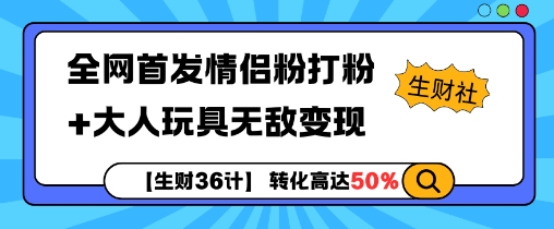 【生财36计】全网首发情侣粉打粉+大人玩具无敌变现-雲鼎文化传媒