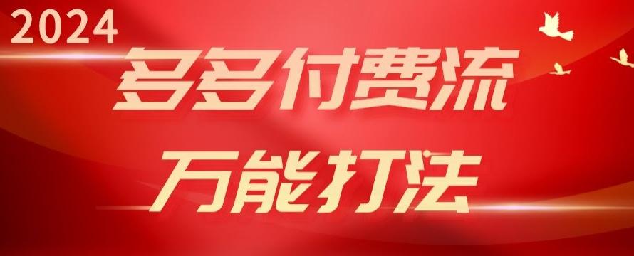 2024多多付费流万能打法、强付费起爆、流量逻辑、高转化、高投产【揭秘】-雲鼎文化传媒