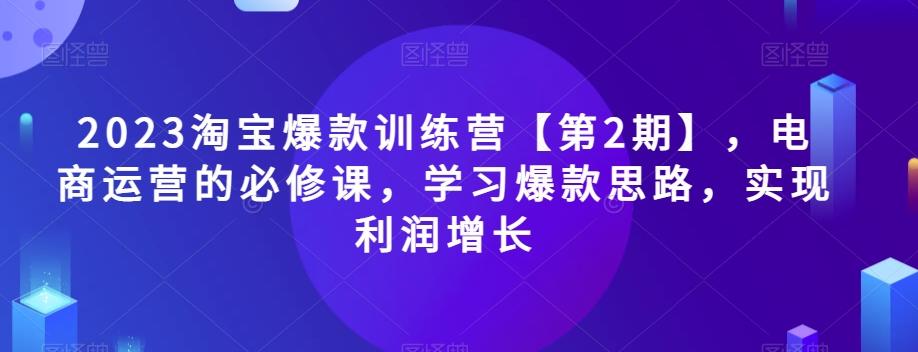 2023淘宝爆款训练营【第2期】，电商运营的必修课，学习爆款思路，实现利润增长-雲鼎文化传媒