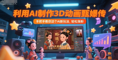 利用AI制作3D动画甄嬛传，流量爆了，手把手教你这个AI新玩法，轻松涨粉-雲鼎文化传媒