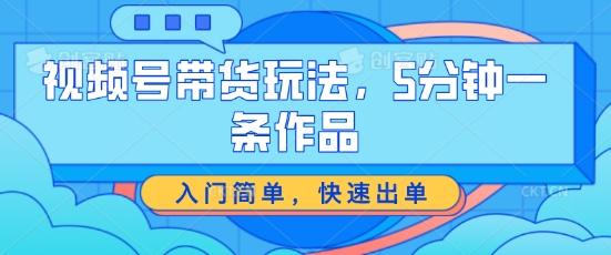 视频号带货玩法，5分钟一条作品，入门简单，快速出单【揭秘】-雲鼎文化传媒