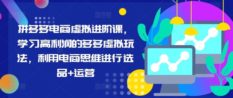 拼多多电商虚拟进阶课，学习高利润的多多虚拟玩法，利用电商思维进行选品+运营(更新)-雲鼎文化传媒