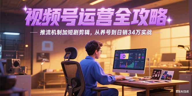 2025视频号运营全攻略，推流机制加短剧剪辑，从养号到日销34万实战-雲鼎文化传媒