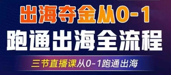 2025出海夺金从0-1跑通出海全流程，三节直播课从0-1跑通出海，教你用AI跑通全流程-雲鼎文化传媒