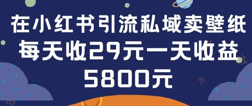在小红书引流私域卖壁纸每张29元单日最高卖出200张(0-1搭建教程)【揭秘】-雲鼎文化传媒