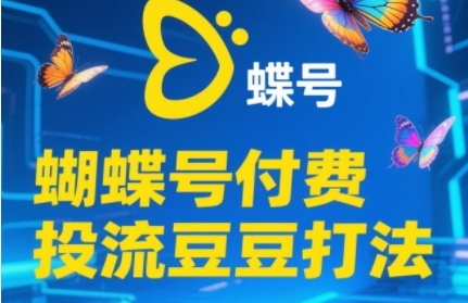2025蝴蝶号付费投流豆豆打法，助新手快速掌握付费流量撬动自然流的核心玩法-雲鼎文化传媒