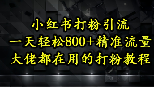小红书打粉引流，一天轻松500+精准流量，大佬都在用的打粉教程-雲鼎文化传媒