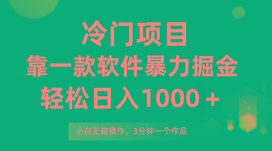 (9791期)冷门项目，靠一款软件暴力掘金日入1000＋，小白轻松上手第二天见收益-雲鼎文化传媒