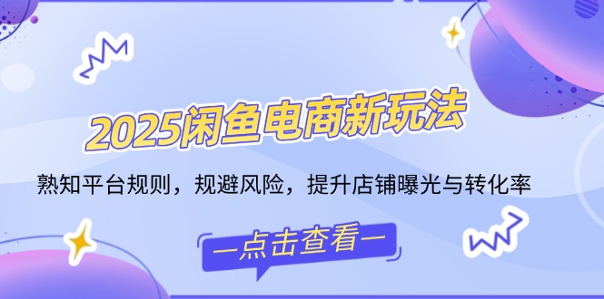 2025闲鱼电商新玩法，熟知平台规则，规避风险，提升店铺曝光与转化率-雲鼎文化传媒