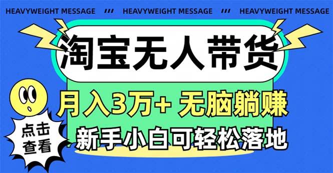 淘宝无人带货3.0高收益玩法，月入3万+，无脑躺赚，新手小白可落地实操-雲鼎文化传媒