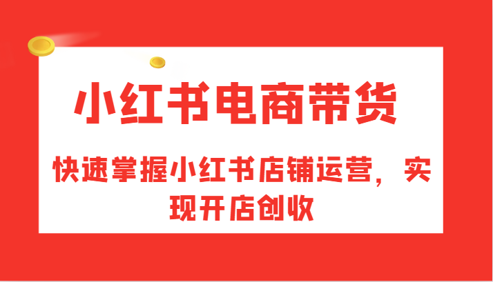 小红书电商带货，快速掌握小红书店铺运营，实现开店创收-雲鼎文化传媒
