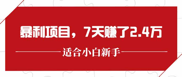 最新暴利项目，每单收益轻松在300以上，7天赚了2.4万-雲鼎文化传媒