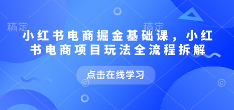 小红书电商掘金课，小红书电商项目玩法全流程拆解(更新5月)-雲鼎文化传媒