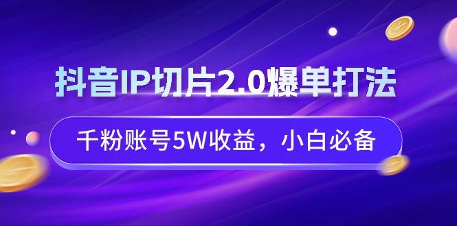 抖音IP切片2.0爆单打法，千粉账号5W收益，小白必备-雲鼎文化传媒