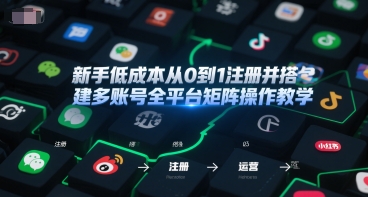 新手低成本从0到1注册并搭建多账号全平台矩阵操作教学，手机号-邮箱-IP-工具-雲鼎文化传媒