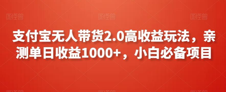 支付宝无人带货2.0高收益玩法，亲测单日收益1000+，小白必备项目【揭秘】-雲鼎文化传媒