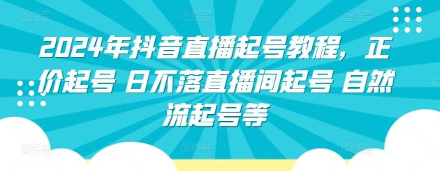 2024年抖音直播起号教程，正价起号 日不落直播间起号 自然流起号等-雲鼎文化传媒