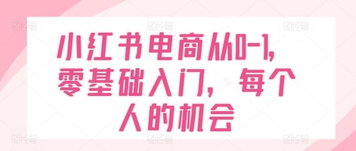 小红书电商从0-1，零基础入门，每个人的机会-雲鼎文化传媒