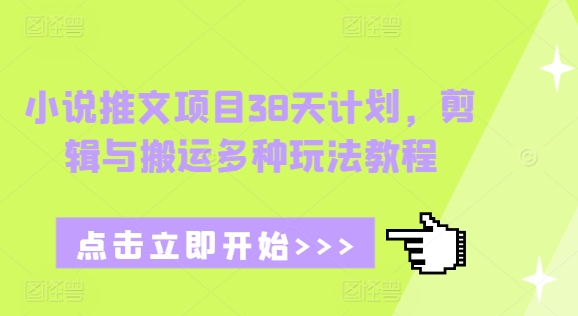 小说推文项目38天计划，剪辑与搬运多种玩法教程-雲鼎文化传媒
