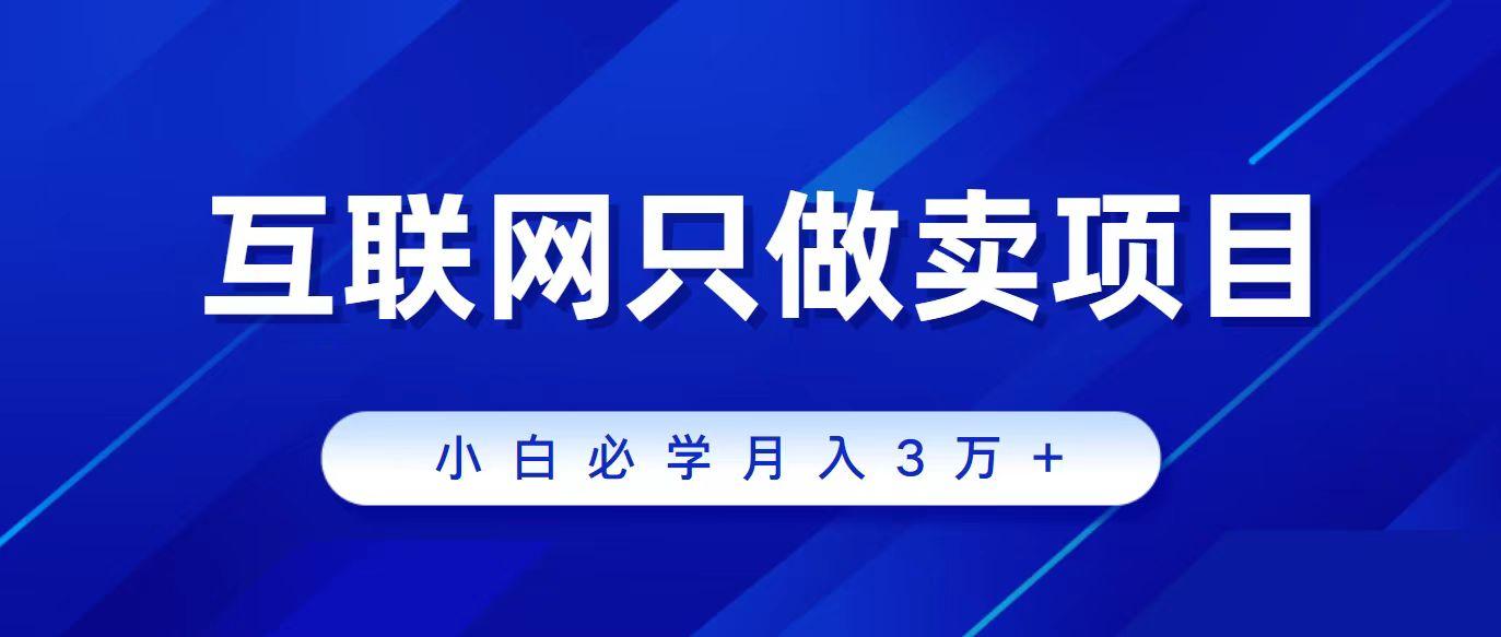 (9623期)互联网的尽头就是卖项目，被割过韭菜的兄弟们必看！轻松月入三万以上！-雲鼎文化传媒