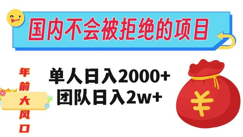 在国内不怕被拒绝的项目，单人日入2000，团队日入20000+【揭秘】-雲鼎文化传媒