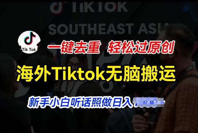 海外Tiktok短视频无脑搬运，一键去重轻松过原创，新手小白听话照做日入几张【揭秘】-雲鼎文化传媒