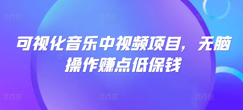 可视化音乐中视频项目，无脑操作赚点低保钱-雲鼎文化传媒