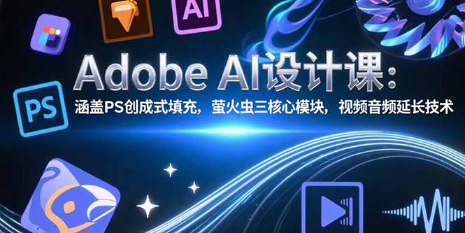 Adobe AI设计课：涵盖PS创成式填充，萤火虫三核心模块，视频音频延长技术-雲鼎文化传媒