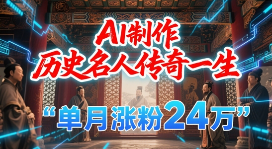 暴力起号！用AI制作历史名人传奇一生，单月涨粉24W，涨粉+变现赛道黑马来了-雲鼎文化传媒