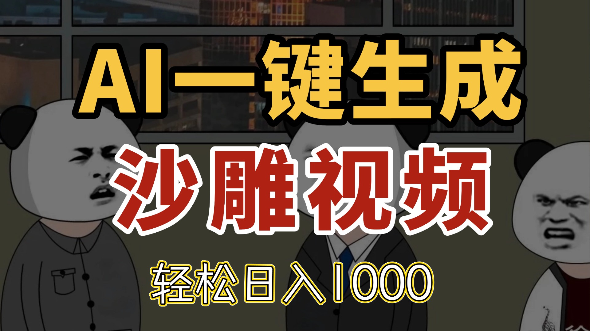 AI一键生成沙雕视频，一条视频千万播放，轻松日入1000-雲鼎文化传媒