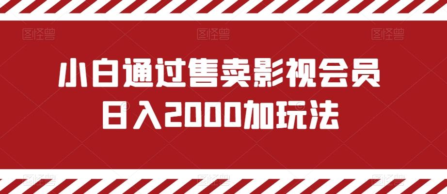 小白通过售卖影视会员日入2000加玩法-雲鼎文化传媒