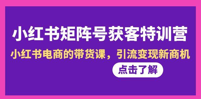 小红书-矩阵号获客特训营-第10期，小红书电商的带货课，引流变现新商机-雲鼎文化传媒