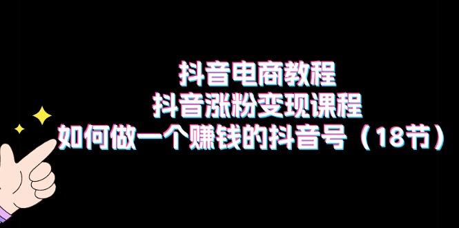 抖音电商教程：抖音涨粉变现课程：如何做一个赚钱的抖音号(18节-雲鼎文化传媒