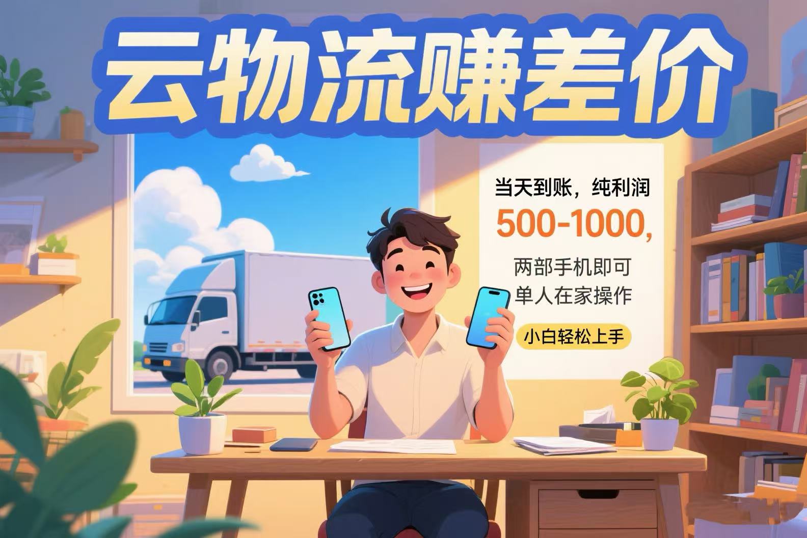 云物流赚差价 当天到账纯利润500-1000 两部手机即可 可单人在家操作 小…-雲鼎文化传媒