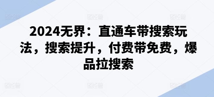 2024无界：直通车带搜索玩法，搜索提升，付费带免费，爆品拉搜索-雲鼎文化传媒
