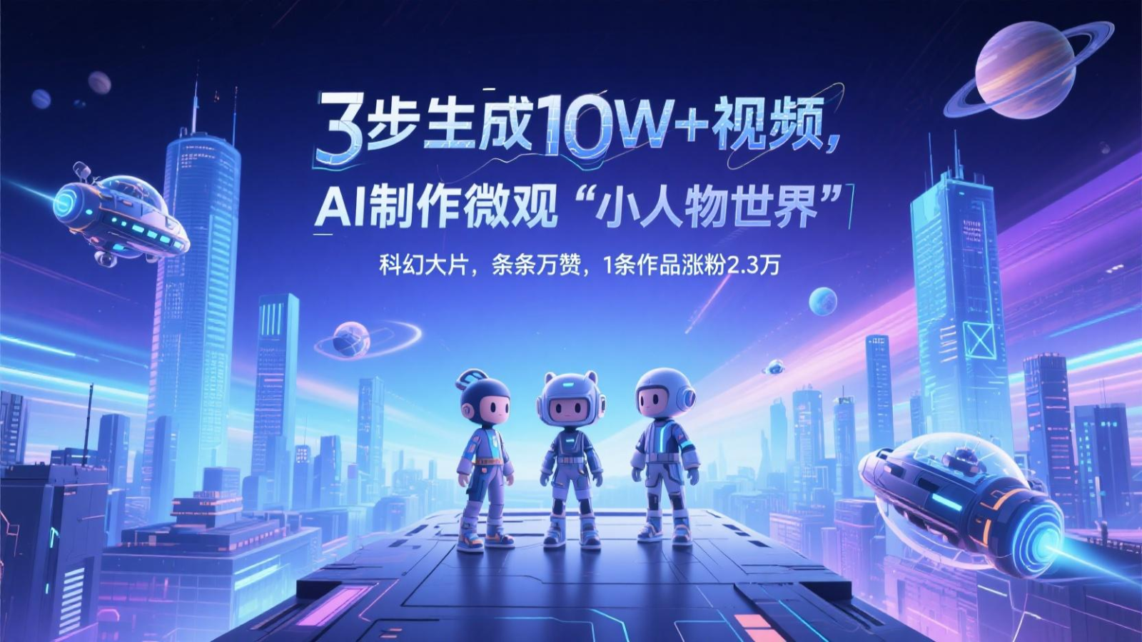 三步生成10W+视频，AI制作微观“小人物世界”科幻大片，条条万赞，1条作品涨粉2.3万-雲鼎文化传媒