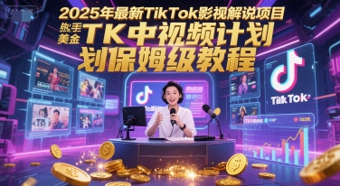 2025年最新TikTok影视解说项目，新手也能挣美金，TK中视频计划保姆级教程-雲鼎文化传媒