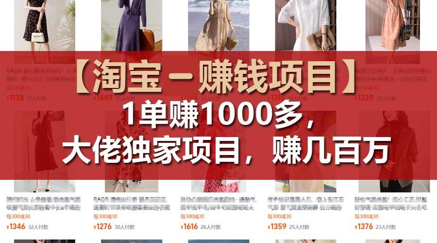【淘宝赚钱项目】1单可赚1000多，大佬独家项目，年赚几百万-雲鼎文化传媒