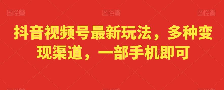 抖音视频号最新玩法，多种变现渠道，一部手机即可-雲鼎文化传媒