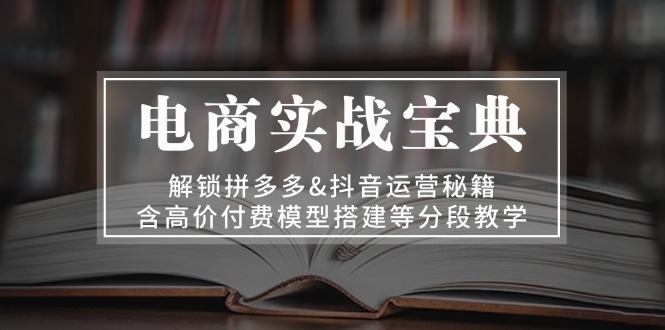 电商实战宝典 解锁拼多多&抖音运营秘籍 含高价付费模型搭建等分段教学-雲鼎文化传媒