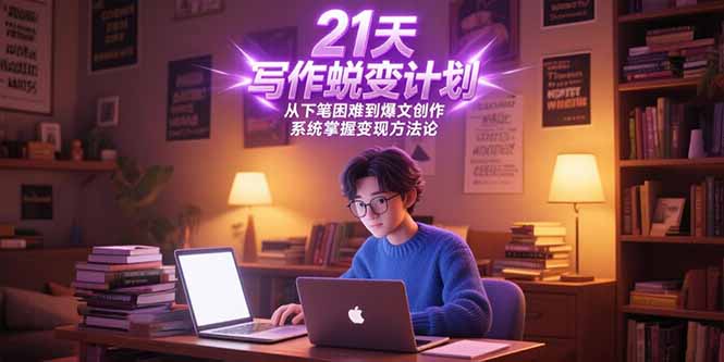 21天写作蜕变计划，从下笔困难到爆文创作，系统掌握变现方法论-雲鼎文化传媒
