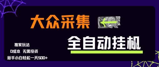 大众采集全自动玩法，新手小白轻松一天5张+，操作简单零成本【揭秘】-雲鼎文化传媒