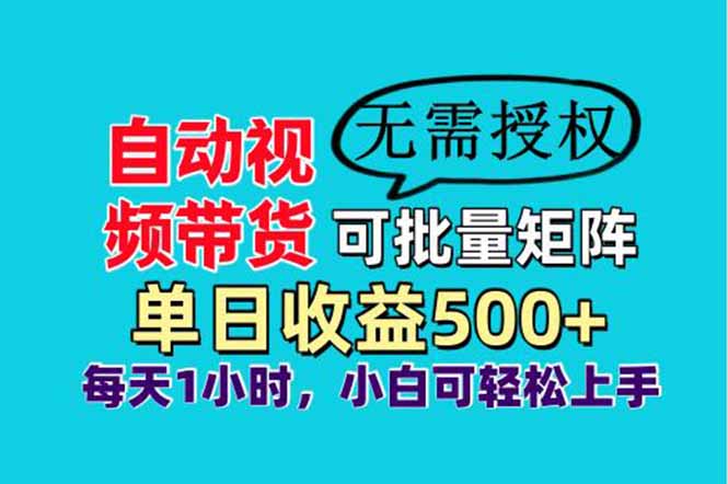 自动视频带货，可批量矩阵，单日收益500+、轻松实现睡后收益，小白可…-雲鼎文化传媒