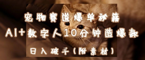 宠物赛道爆单秘籍：AI+数字人10分钟造爆款，日入1k-雲鼎文化传媒