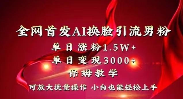 全网首发Ai换脸引流男粉，单日涨粉1.5w+，单日变现3000+，小白也能轻松上手拿结果【揭秘】-雲鼎文化传媒