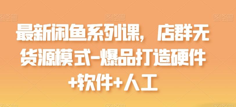 最新闲鱼系列课，店群无货源模式-爆品打造硬件+软件+人工-雲鼎文化传媒